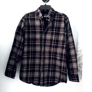 Ridgecut Toughwear Flannel Shirt Black/Gray & Red Plaid Size Small